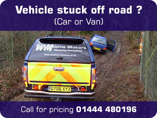 Vehicle stuck off road (Car or Van) Call for pricing 01444 480196